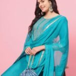 Women Embroidered Straight Kurta Set