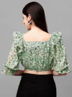 Crop Tops For Women Western Wear Green - Image 3