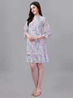 DRESSES FOR WOMEN WESTERN WEAR DOTTED MULTI-COLOR DRESS. - Image 4