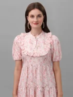 DRESSES FOR WOMEN WESTERN WEAR FLORAL WHITE - Image 2
